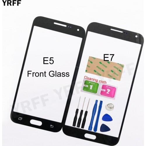 Front Panel Glass For Samsung Galaxy E7 E7000 E5 E5000 E500F Front Glass (No Touch Screen Digitizer Panel ) Outer Glass