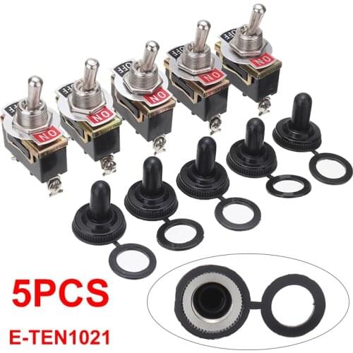 5Pcs Waterproof Toggle Switch 12V ON / OFF Car Dash Light Metal for Trucks Boats ATV UTV Switches Accessories