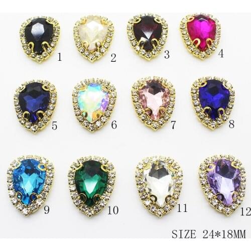 Inner Diameter 13 * 18MM Golden Glass Buttons, 10 Pcs / Set, Wedding Decoration, Accessories, Card Ribbon, Sewing Accessories