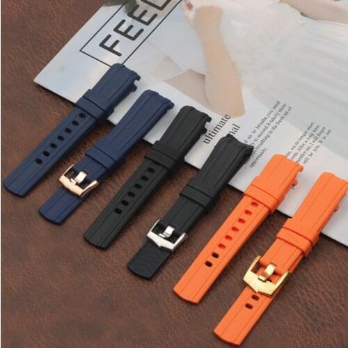 Watchband Rubber Silicone Watch Bands Fit For New Omega strap for Seamaster 300 Brand Bracelet 20mm Soft Black Blue Watch Belt