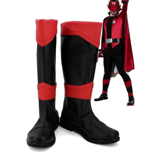 The Red Sentai Ranger Cosplay Boots Shoes Kaitou Sentai Lupinranger VS Keisatsu Sentai Patranger Cosplay Custom Made
