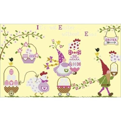 Happy easter patterns Counted Cross Stitch 11CT 14CT DIY Chinese Cross Stitch Kit Embroidery Needlework Sets