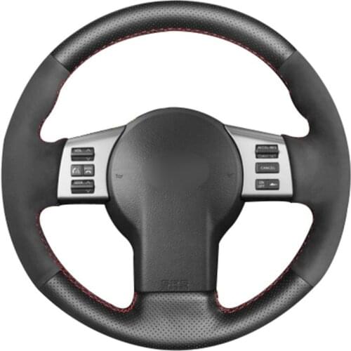 DIY Personalized Super Soft Black Leather Black Suede Car Steering Wheel Cover For Infiniti FX FX35 FX45 2003-2008 Nissan 350Z