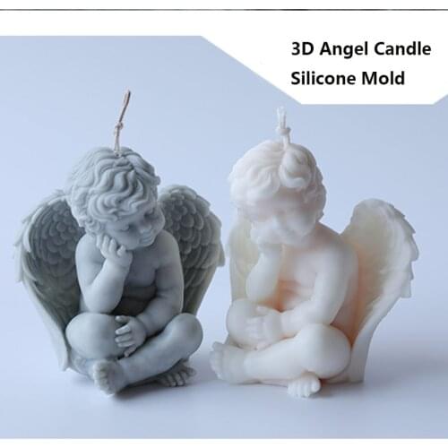 DIY Candle Mold 3D Little Angel Candle Homemade Decoration Baby Plaster Cake Silicone Mould Cake chocolate silicone mold