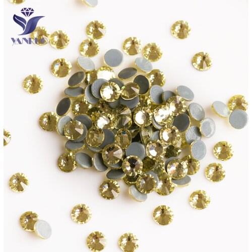 YANRUO 2058HF Jonquil Glass Rhinestones Hot Fix Strass Iron on Hot-Fix Rhinestone Stones And Crystal Stones For Craft Clothes
