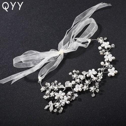 QYY Wedding Boho 2019 Silver Color Crystal Hair Bridal Crystal Hair Vine Wedding Hair Accessories Bridal Crystal Gold Hairpiece