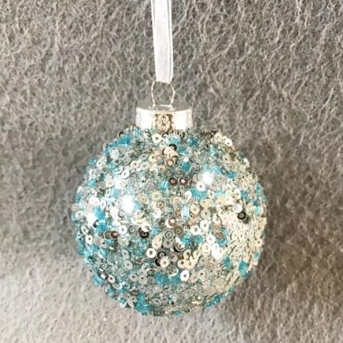 Christmas tree ornaments glass ornaments small shopping mall display window foreign trade 6.5cm Sequin ball