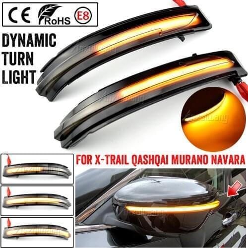 EU US JP Plug For Nissan X-Trail T32 Qashqai J11 Murano Z52 Navara NP300 Pathfinder Side Mirror LED Dynamic Turn Signal Light