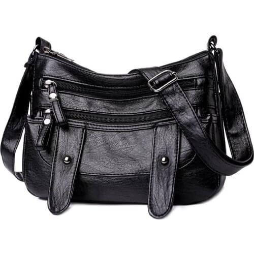 Womens Bag PU Wild Fashion Multi-Layer Casual multifunctional bag Messenger Ladies Small PU Leather Shoulder Crossbody Bag