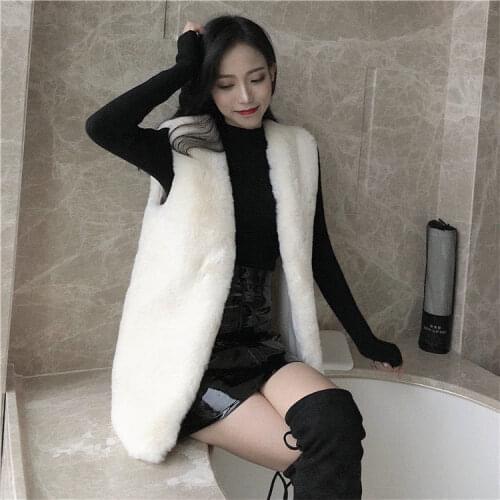 Plus size Faux Fur Women Coats Winter Vest Coats for Women Sleeveless Fur Coat
