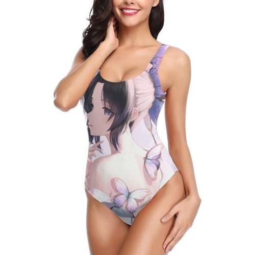 Women 2021 Exotic Bikinis Slayer Kochou Shinobu Women Swimsuit One-Piece womens top Anime Cartoon Kawaii Women bathing suit