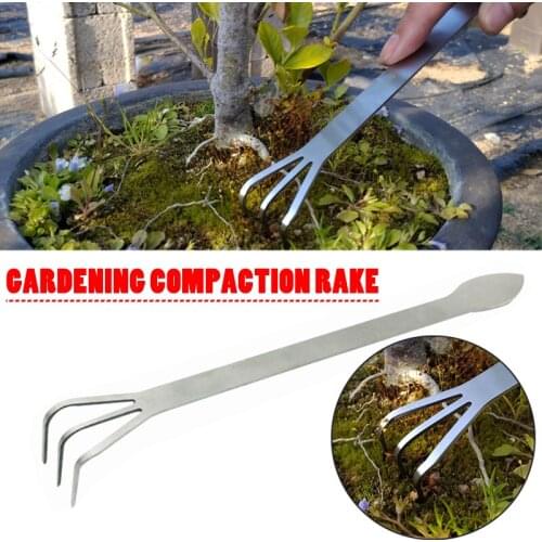 1pc Stainless Steel Bonsai Root Rake Spatula Succulent Loosen Soil Tool Handheld Rustproof Tools Garden Agriculture Accessories