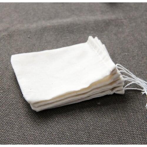 1000pcs Pure Cotton Yarn Bag 80 X 100mm Tea Filter Bags Drawstring Strainer Repeated Use Cotton No Bleach SN1112