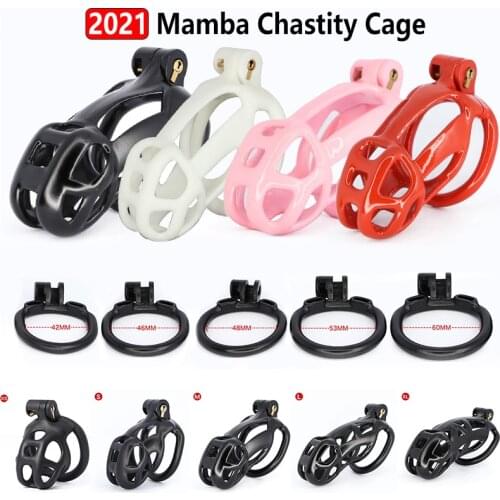 2021 Mamba Cock Cage Male Chastity Device Kit Penis Ring Cover Cock Ring Cobra Cock Cages Lock Standard Cage Sex Toys