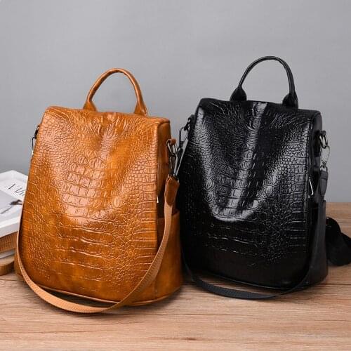 2021 New Fashion Alligator Backpacks Designer Anti-theft Preppy Backpack For Girls Luxury Brand Casual Daypack School Bag For