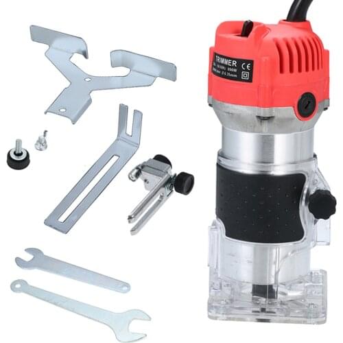 220V 800W Trim Router 30000r/min with Transparent Base Edge Guide Wood Laminate Electric Trimmer Compact Palm Router Corded