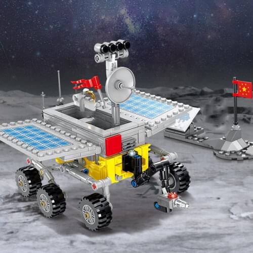 250+pcs Building Block Satellite China Space DIY Rocket Vehicle Lunar Rover Car Brick Moon Landing Satellite Compatible