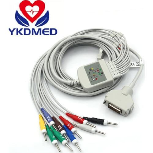 Fukuda Denshi FX-7102 ekg cable CardiMax FX-7101 FX-7202 FX-7402 FX-2111 FCP-2155 with 10lead ecg cable IEC Din 3.0