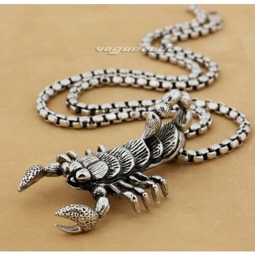 316L Stainless Steel Huge Heavy King Scorpion Pendant Mens Biker Rock Punk Style 6X004 Steel Necklace 24inch