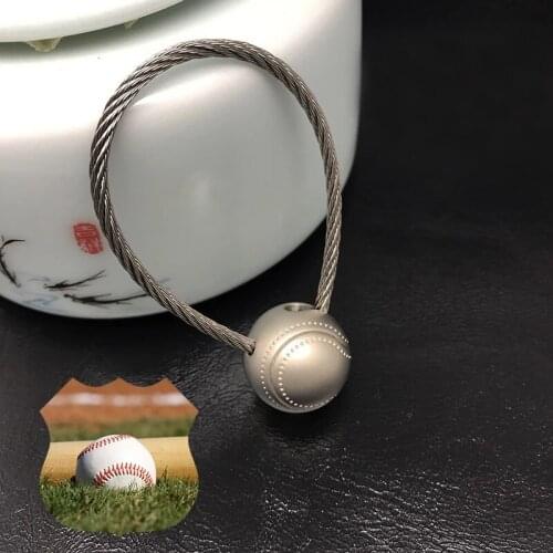 3D baseball keychain key ring wire rope key chain key holder high quality creative portachiavi llaveros hombre bag charm