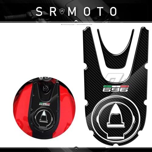 3D Carbon-look Motorcycle Fuel Gas Cap Stickers Tank Pad Protection Case for Ducati Monster 696 2008-2014