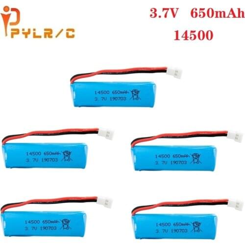 5Pcs 3.7V 650mah lipo Battery For TKKJ H116 Remote control Boats helicopter 14500 3.7v Battery for RC ToyS Cars Tank Trains Guns