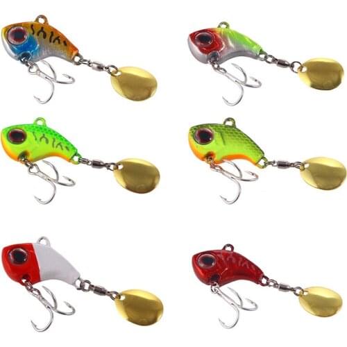 6Pcs 9g 13g 16g 22g Metal Mini VIB with Spoon Fishing Lure Winter Ice Lures Fishing Tackle Crankbait Vibration Spinner Bait