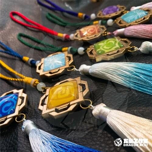 7 styles Game Genshin Impact Eye of God Double-Sided Tassel Pendant Bag Accessories Cospaly Anime Handmade Props Xmas Gifts