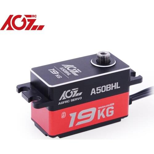 AGFRC A50BHL Metal Gears 8.4V Programmable 19KG 0.073Sec Low Profile High Speed Brushless Steering Servo for RC Racing Car Boat