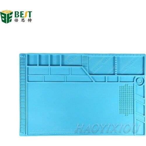 BST-180A1 Phone Computer Repair Tools Magnetic Mats Heat Insulation Silicon Cushion Workbench Platform
