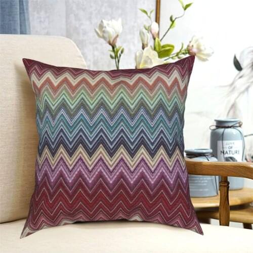 Zig Zag Multicolor Pillowcase Printing Fabric Cushion Cover Decorative Camouflage Throw Pillow Case Cover Home Square 40X40cm