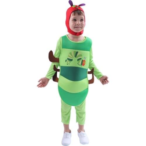 Child Kids Caterpillar Costume Cosplay for Boys Girls Halloween Purim Carnival Party Fantasia Dress up