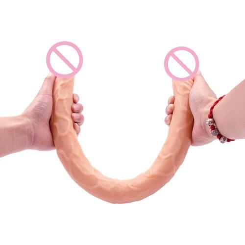 IGRARK Double Dildo super long 22 Inch Flexible Soft penis Vagina and Anal Women Gay Lesbian Double Ended Dong Sex Toy