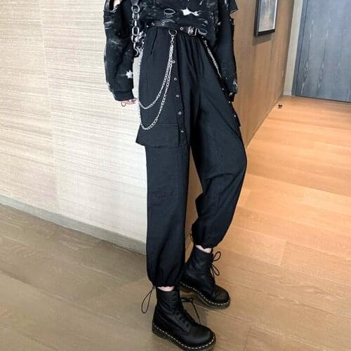 Autumn Spring Women Casual Joggers 2 Piece High Waist Loose Female Hip Hop Trousers With Blouse Funny Streetwear Femme