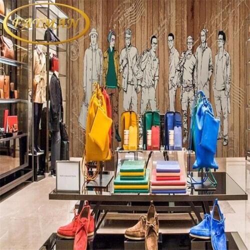Photo wallpaper Men 's Retro clothing store mural living room wallpaper bathroom bedroom office artistic stereoscopic mural