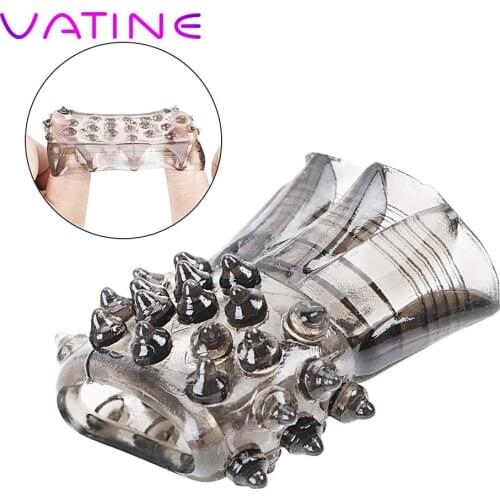 IKOKY Penis Sleeve Clitoris Stimulation Cock Ring Delay Ejaculation Sex Toys for Men Male Penis Ring Silicone Adult Products