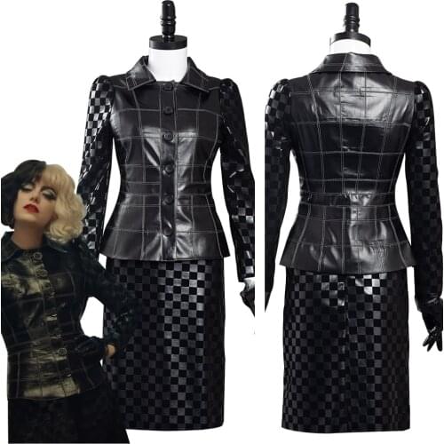 Cruella -Cruella de Vil Cosplay Costumes Outfits Halloween Carnival Suit