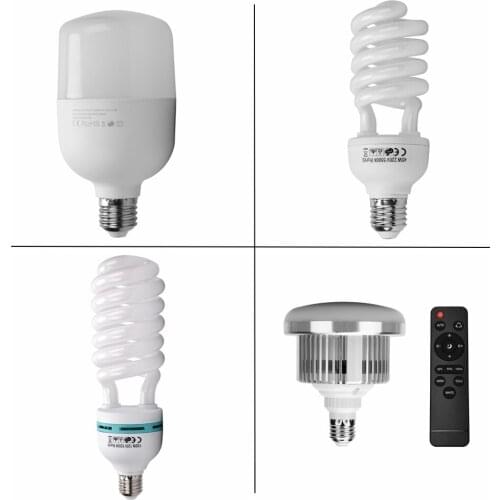 2pcs 25W/45W/85W/135W E27 Socket 5500K Photo Studio Bulb Video Light Photography Daylight Lamp For Softbox Lighting Equipment