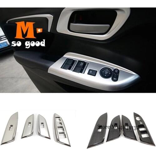 ABS Matte For Honda FIT JAZZ accessories 2014 2015 2016 Car Door Window glass Lift Control Switch Panel cover trim car styling