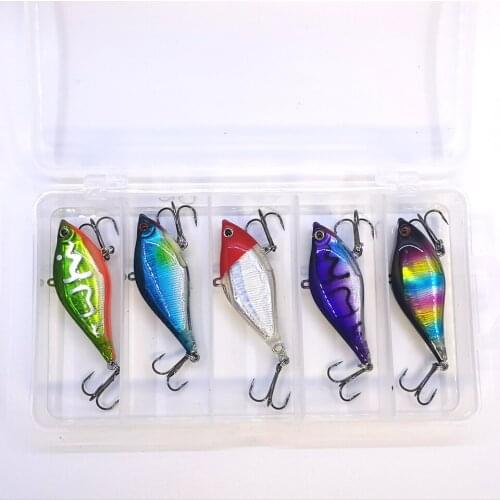 5Pcs/Set Vibrating Fishing Lures Set Suspending Vibration Pike Wobbler 13.8g 6.5cm Crankbait Artificial Lures Floating Leurre