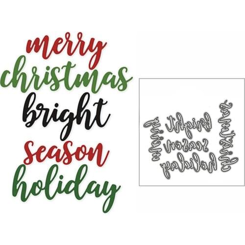 New Merry Christmas Season Bright Word 2020 Metal Cutting Dies for Scrapbooking and Card Making Decor Embossing Craft No Stamps