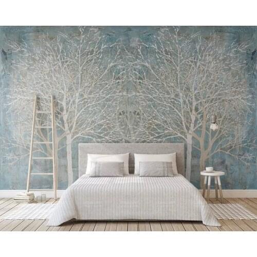 Papel de parede Elegant blue wood Nordic style 3d wallpaper,living room tv wall bedroom kitchen restaurant cafe bar custom mural