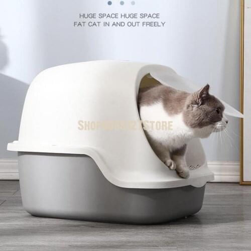 Extra Large Cat Litter Basin Fully Enclosed Splash Proof And Odor Proof Extra Large Cat Toilet Kitten Products