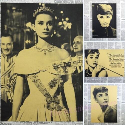 Audrey Hepburn part 2 Vintage Retro Matte Kraft Paper Antique Poster Wall Sticker Home Decora/1024