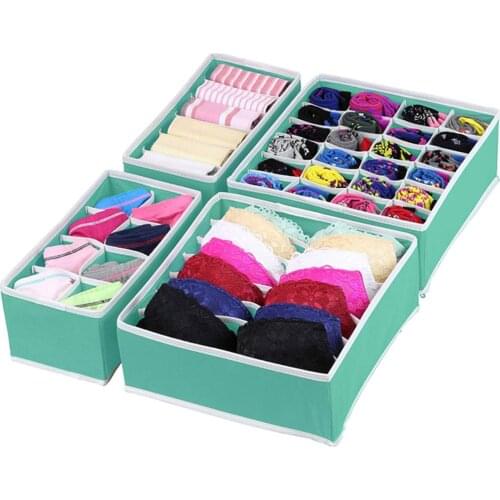 4 Pack Closet Underwear Organizer Drawer Divide by for Underwear Bras Socks Ties Home Storage Organization Accessories Organizer