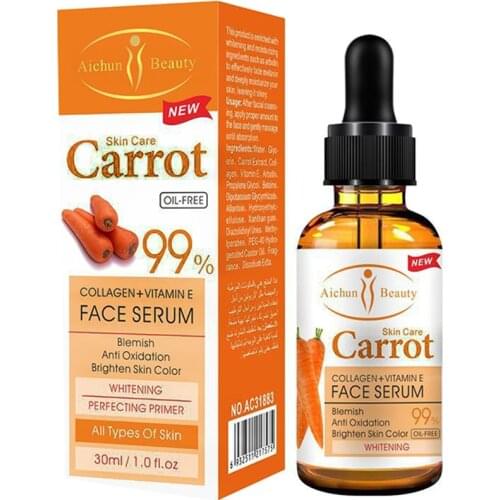 Dark Spot Corrector Whitening Serum Face Bleaching Serum Brighten Blemish Freckle Remover Natural Carrot Essence Korea Skin Care