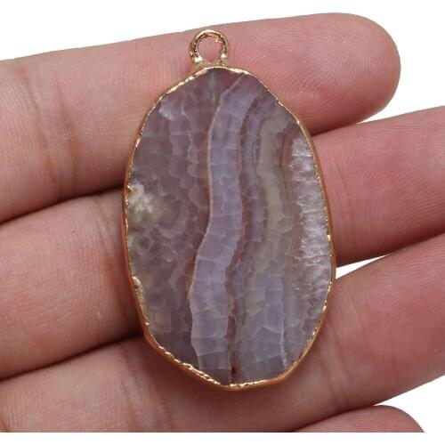 Natural Stone slice Grey agates Pendants Irregular Shape Exquisite Charm For jewelry making DIY necklace Earring accessories