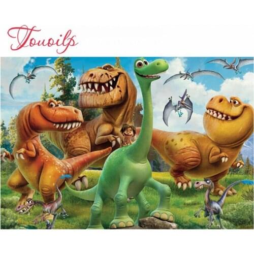 Dpsprue 5D Full Square Round DIY Diamond Painting Cross Stitch Cartoon Dinosaur Embroidery Diamond Mosaic Home Decoration Gift