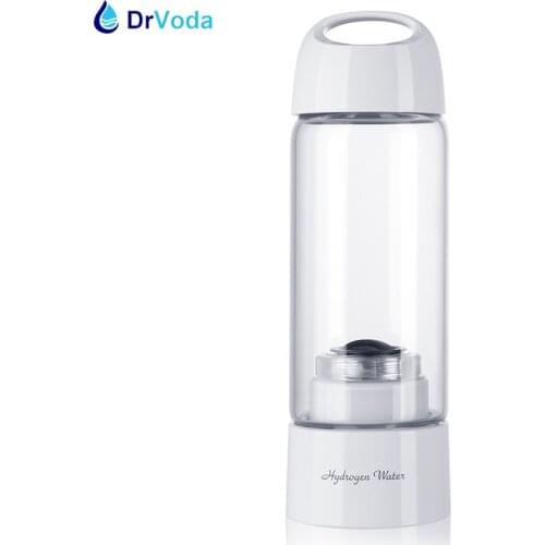 2021 NEW Portable Hydrogen Rich Water Generator Bottle - Glass Cupbody - SPE&PEM Dual Chamber H2 Maker lonizer 3000mAh Device