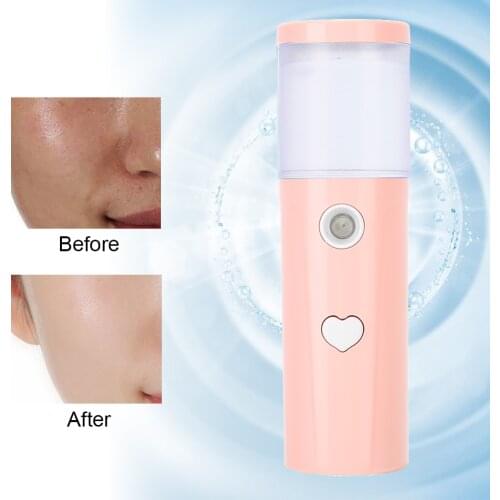 30ml Nano Face Mister USB Rechargeable Handheld Portable Face Hydration Sprayer Cool Mist Facial Steamer Handy Mist Sprayer Pink